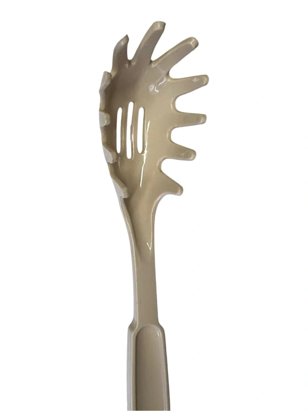EKCO Almond Spaghetti Strainer Spoon Vtg USA Nylon Dishwasher Safe